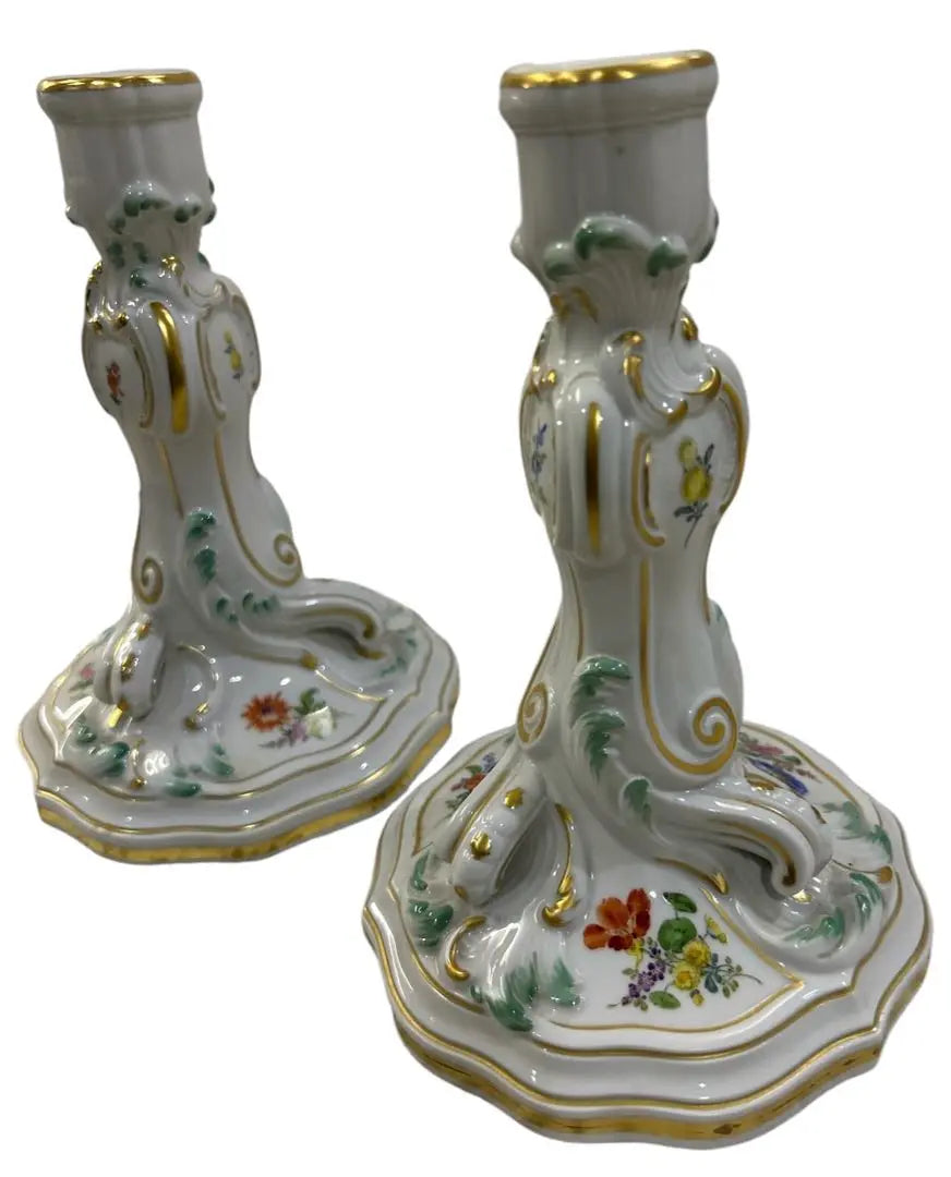 [Beauty] Meissen Meissen Candle Standset | 【美品】マイセン　Meissen　キャンドルスタンド　セット