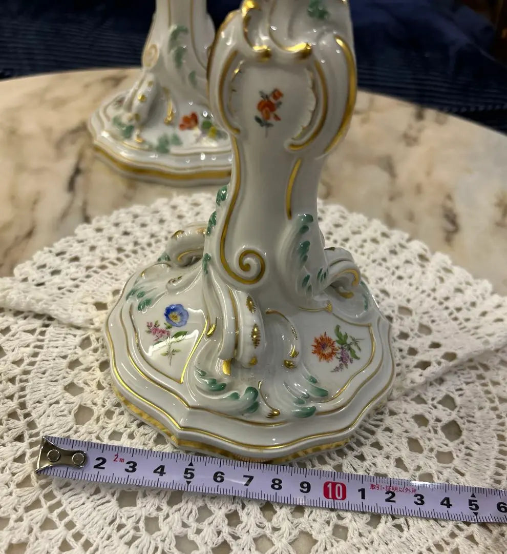 [Beauty] Meissen Meissen Candle Standset | 【美品】マイセン　Meissen　キャンドルスタンド　セット