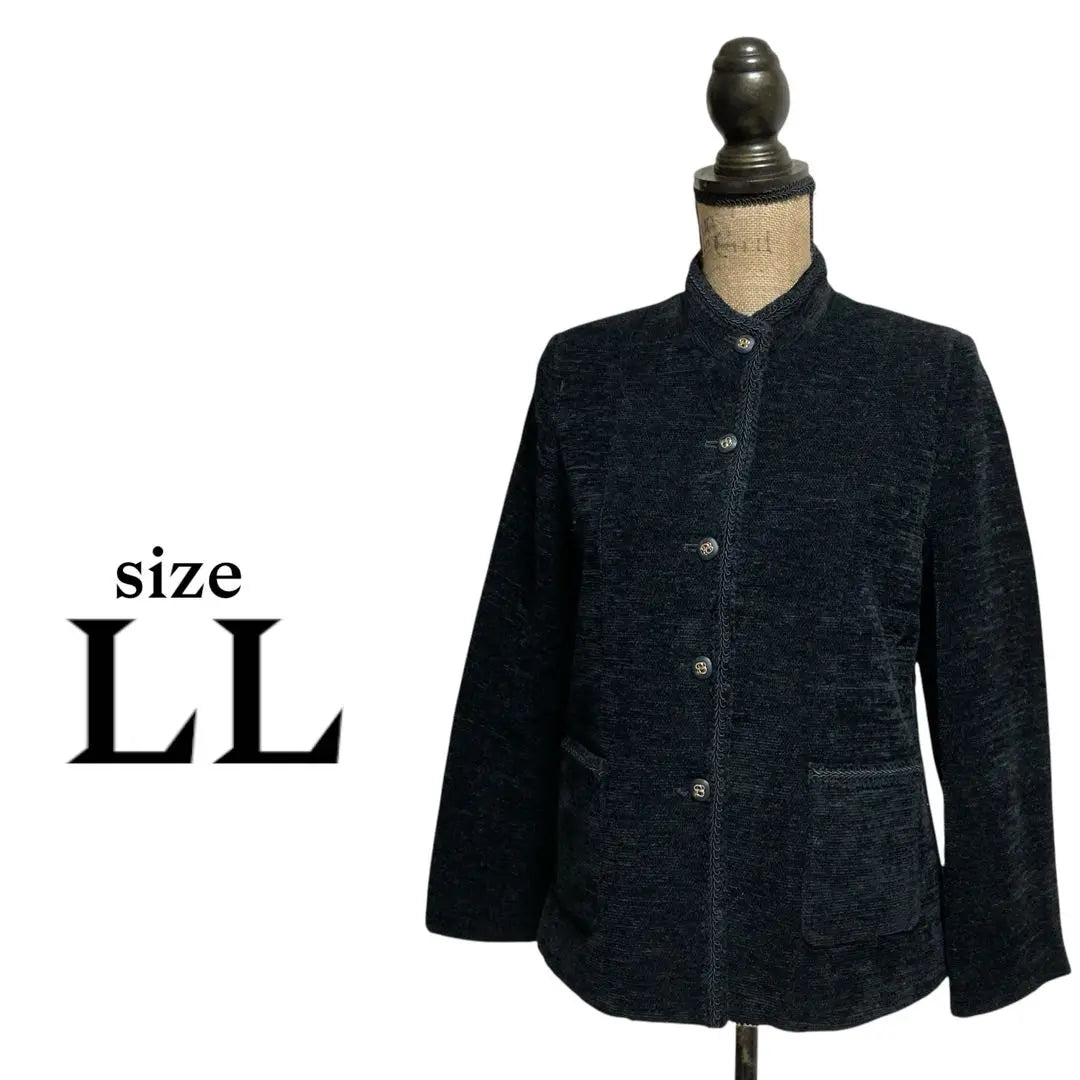 P2067 Ladies [13] Jacket No Color Black Wool Mixed | P2067 レディース 【13】 ジャケット　ノーカラー　ブラック　ウール混