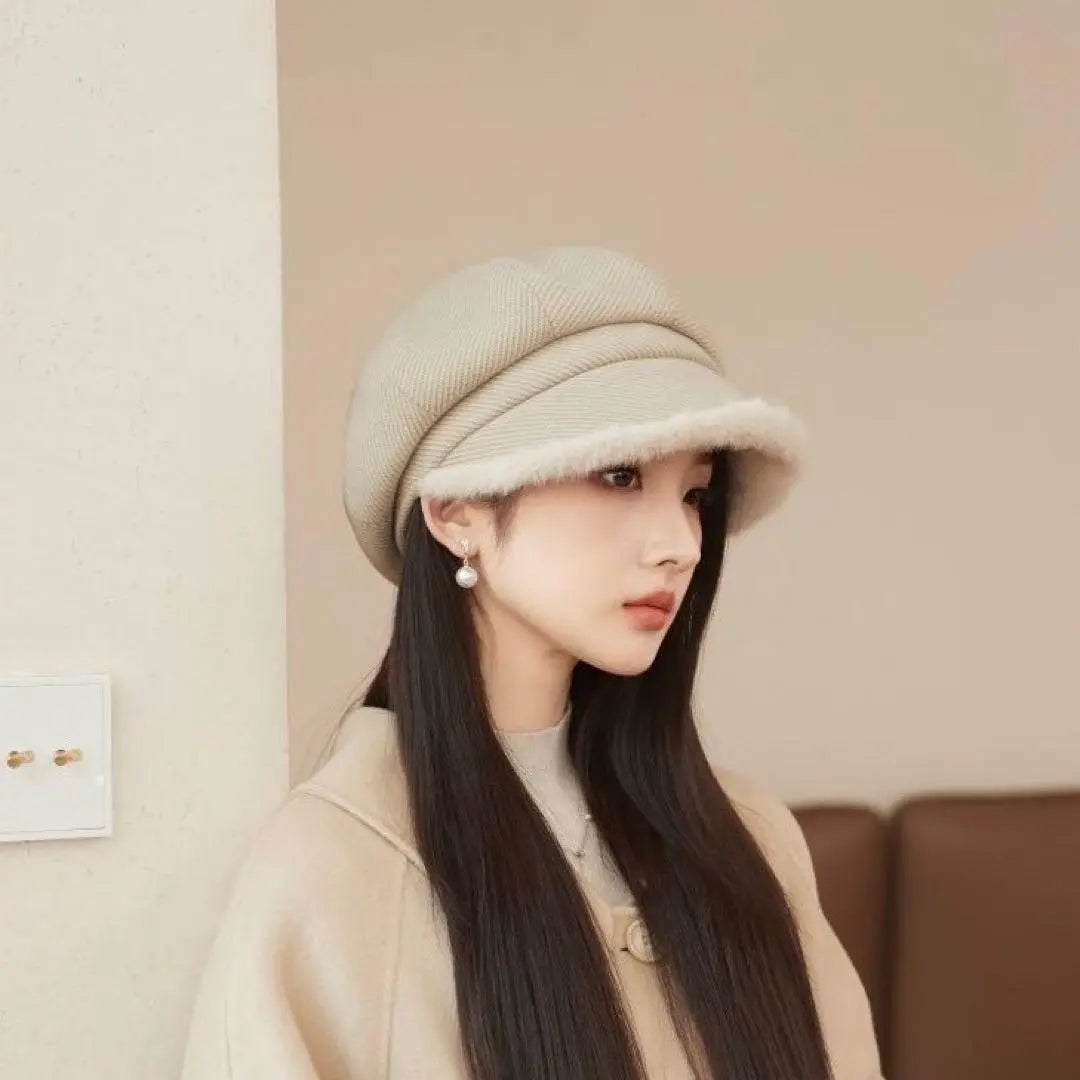 Fluffy hat, casquette, autumn/winter, beret, cold protection, hunting, fleece lining, small face | ふわふわ　帽子　キャスケット　秋冬　ベレー帽　防寒　ハンチング　裏起毛　小顔