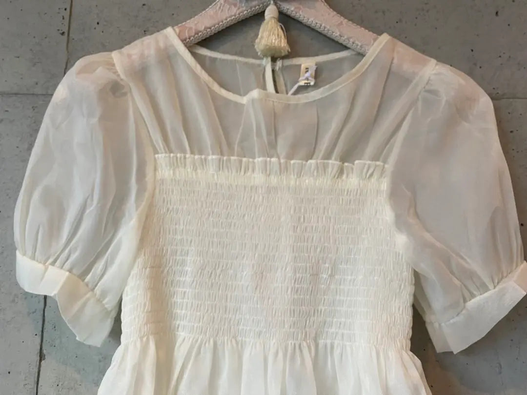 [★Upper arm cover★] Organza White Tops Summer Blouse Body Coverage Stretch