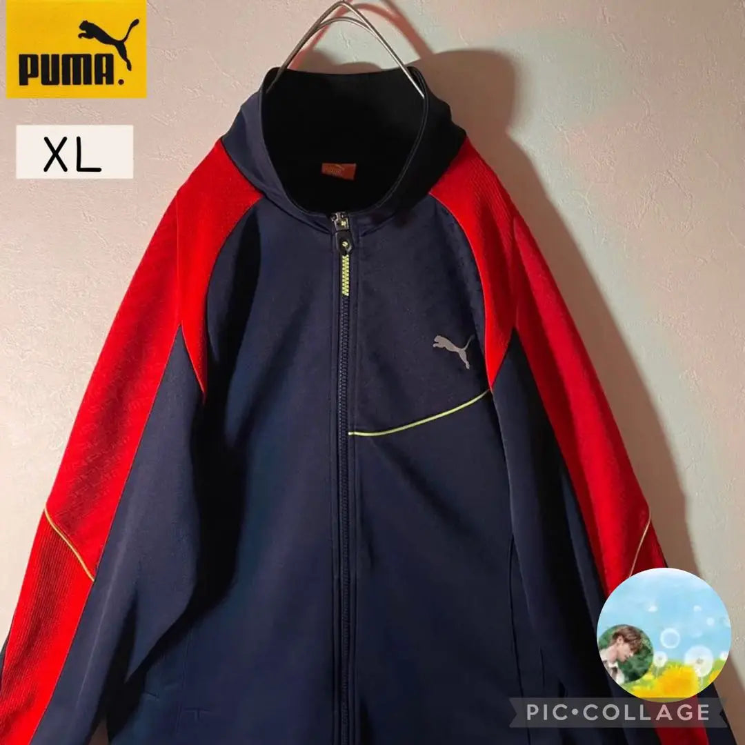 Popular second-hand clothing Puma track jacket second-hand clothing women's jersey navy logo XL