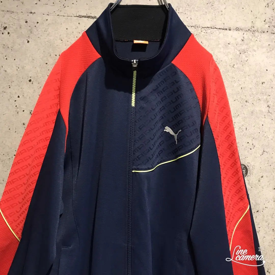 Popular second-hand clothing Puma track jacket second-hand clothing women's jersey navy logo XL