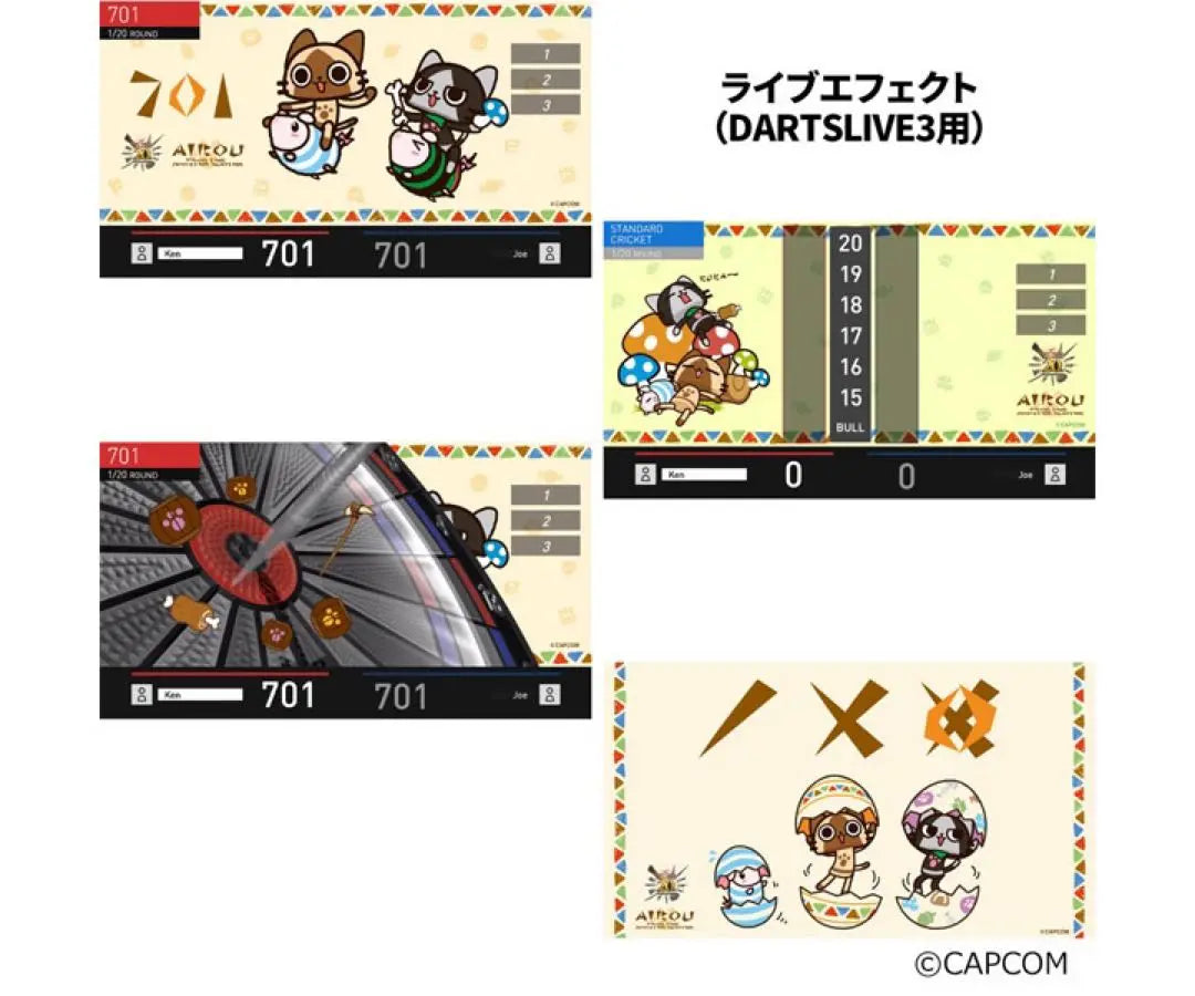 New Monster Hunter 20th Anniversary Collaboration Darts Live Card Ailu