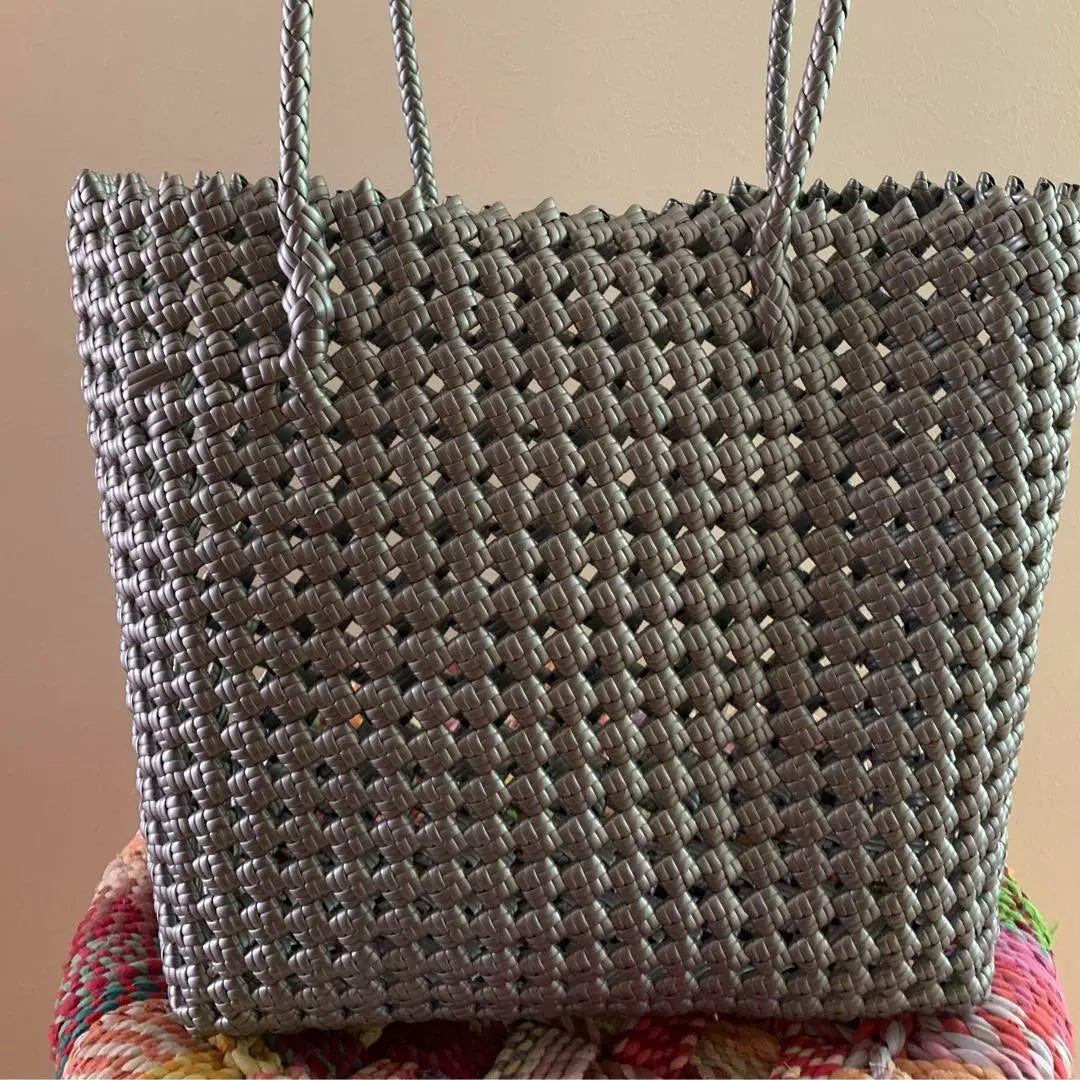 [Silver] Original high quality openwork bag handmade tote bag