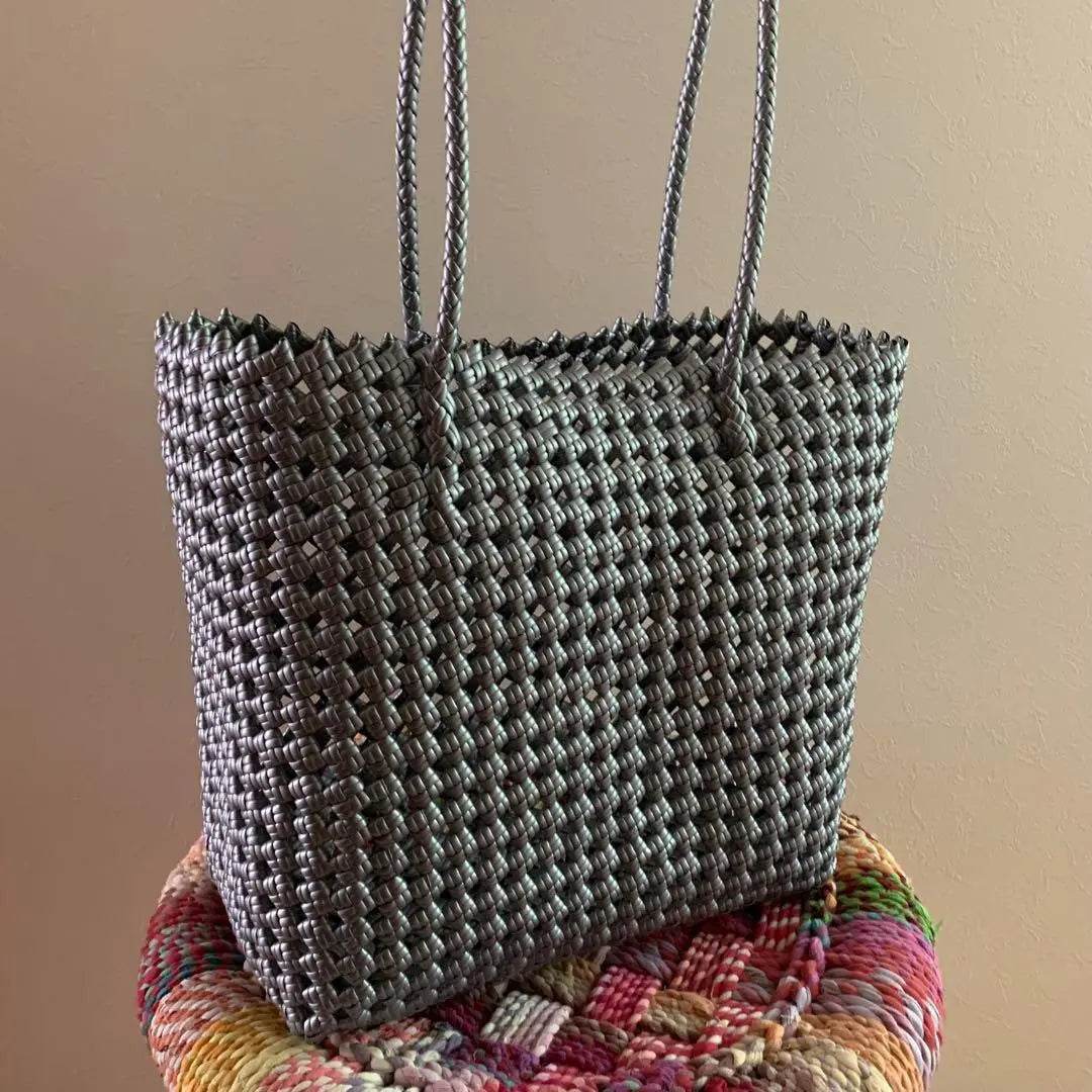 [Silver] Original high quality openwork bag handmade tote bag