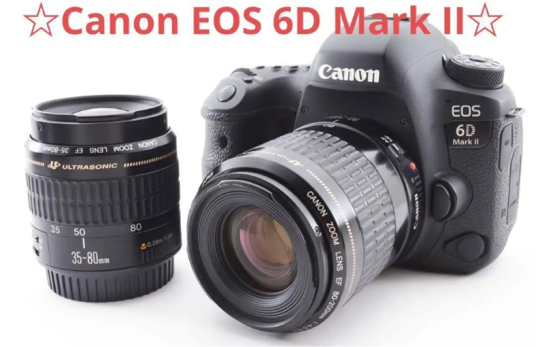 Reflective Camera Canon EOS 6D mark II Standard & Telephoto Double Lens Set