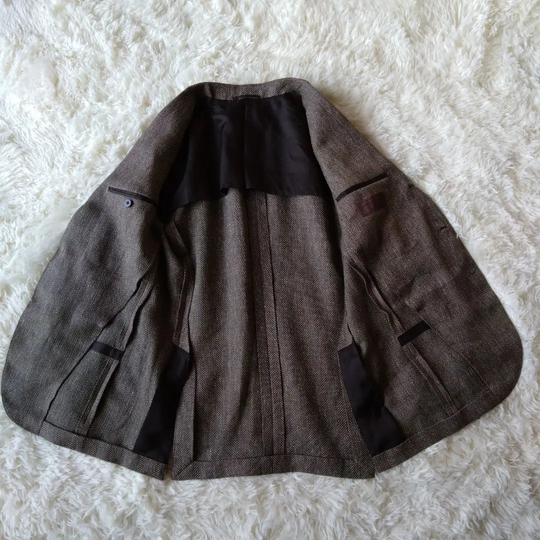 Chaqueta United Arrows Herringbone 23' Parte trasera marrón MARZOTTO