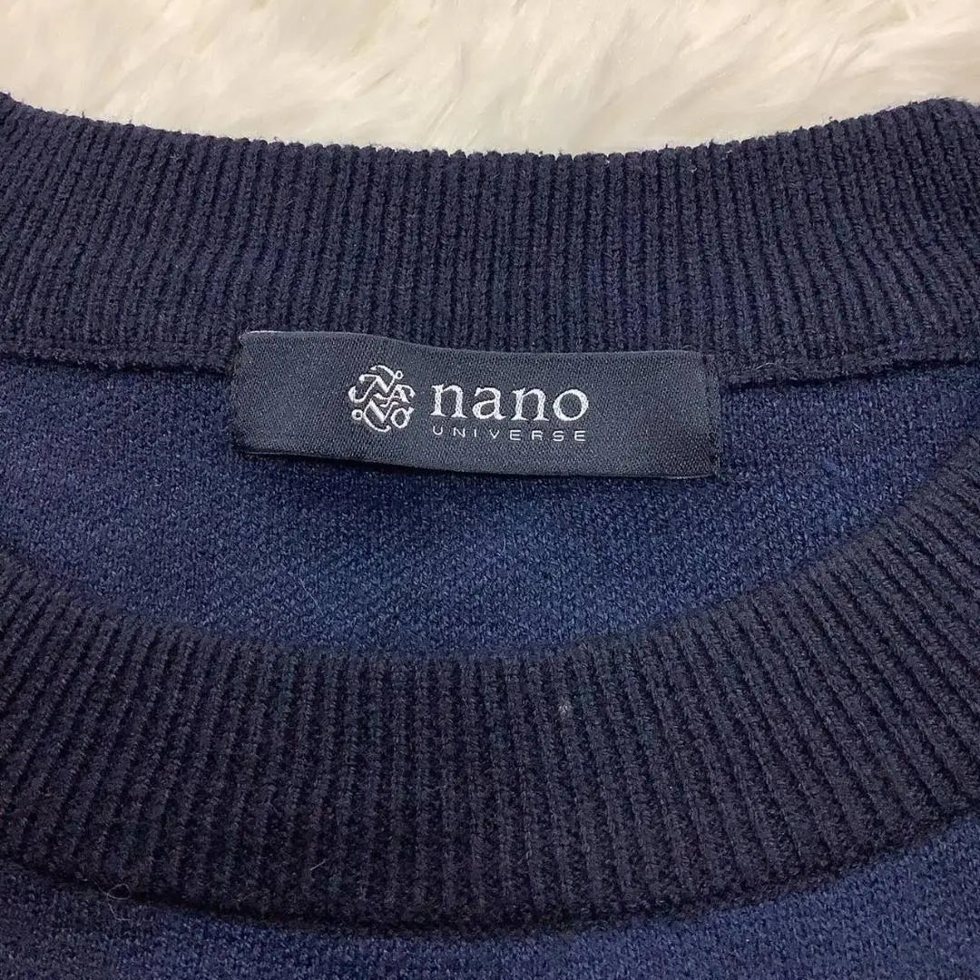 Suéter de punto con cuello redondo y estampado de cuadros para hombre de Nano Universe