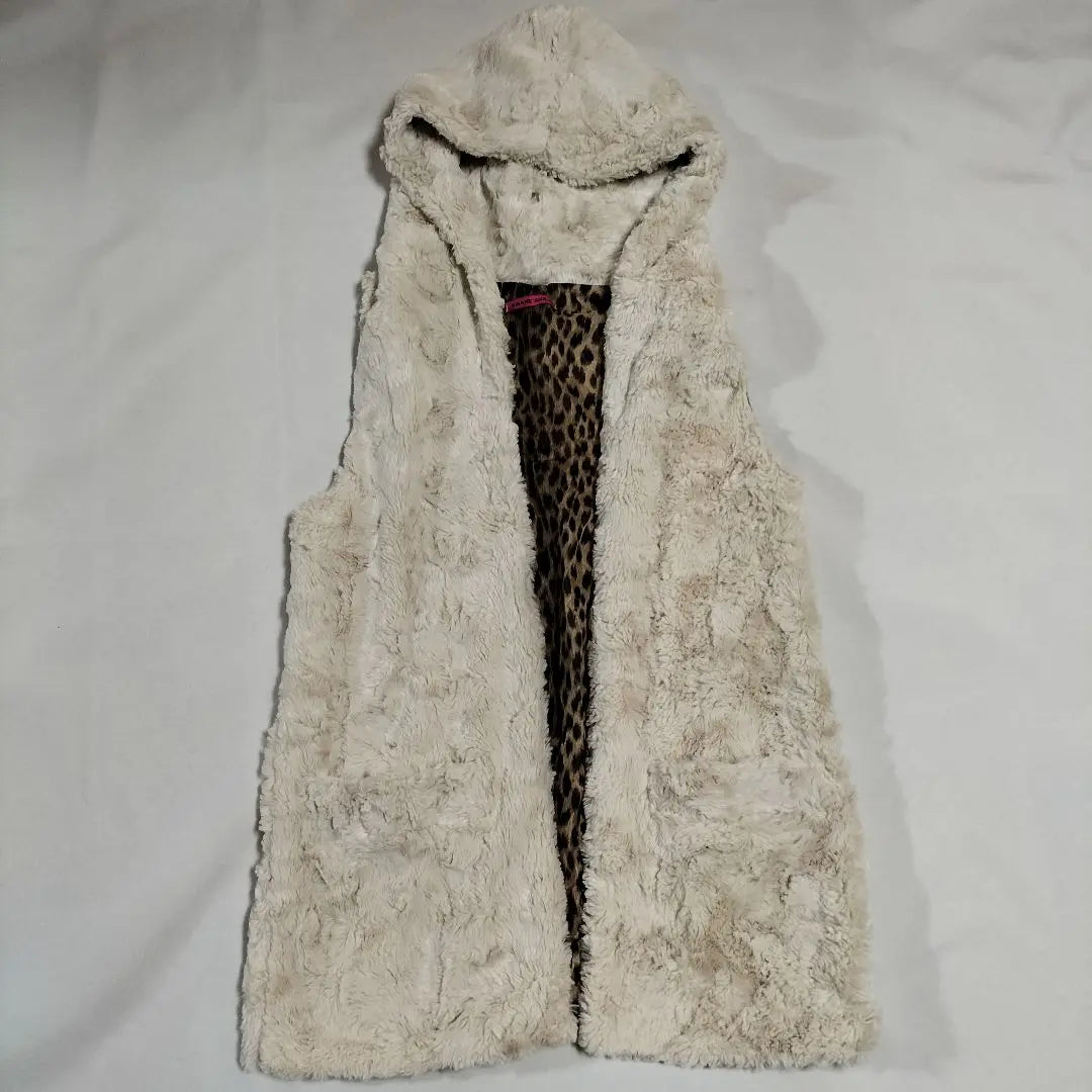 SHAKE SHAKE Leopard Hooded Fur Vest | SHAKE SHAKE レオパード フード付き ファー ベスト