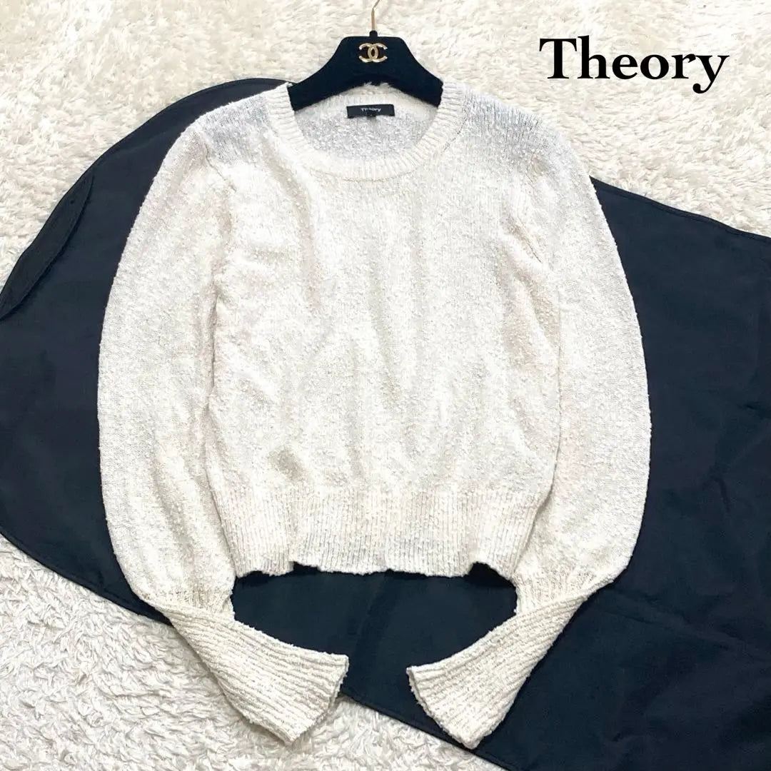 Theory Tweed Summer Knit Volume Sleeve Glossy Three-dimensional Nep