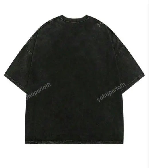 Camiseta con estampado de gato м Camiseta extragrande con hombros caídos Black Large | 猫Tシャツ М ドロップショルダー オーバーサイズTシャツ ブラック 大きめ