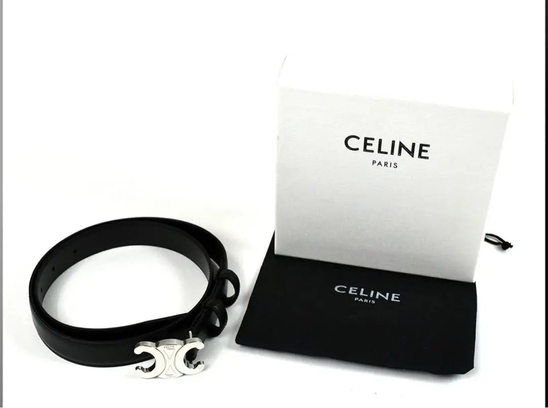 CELINE Triomphe Leather Belt Accessories Boxed