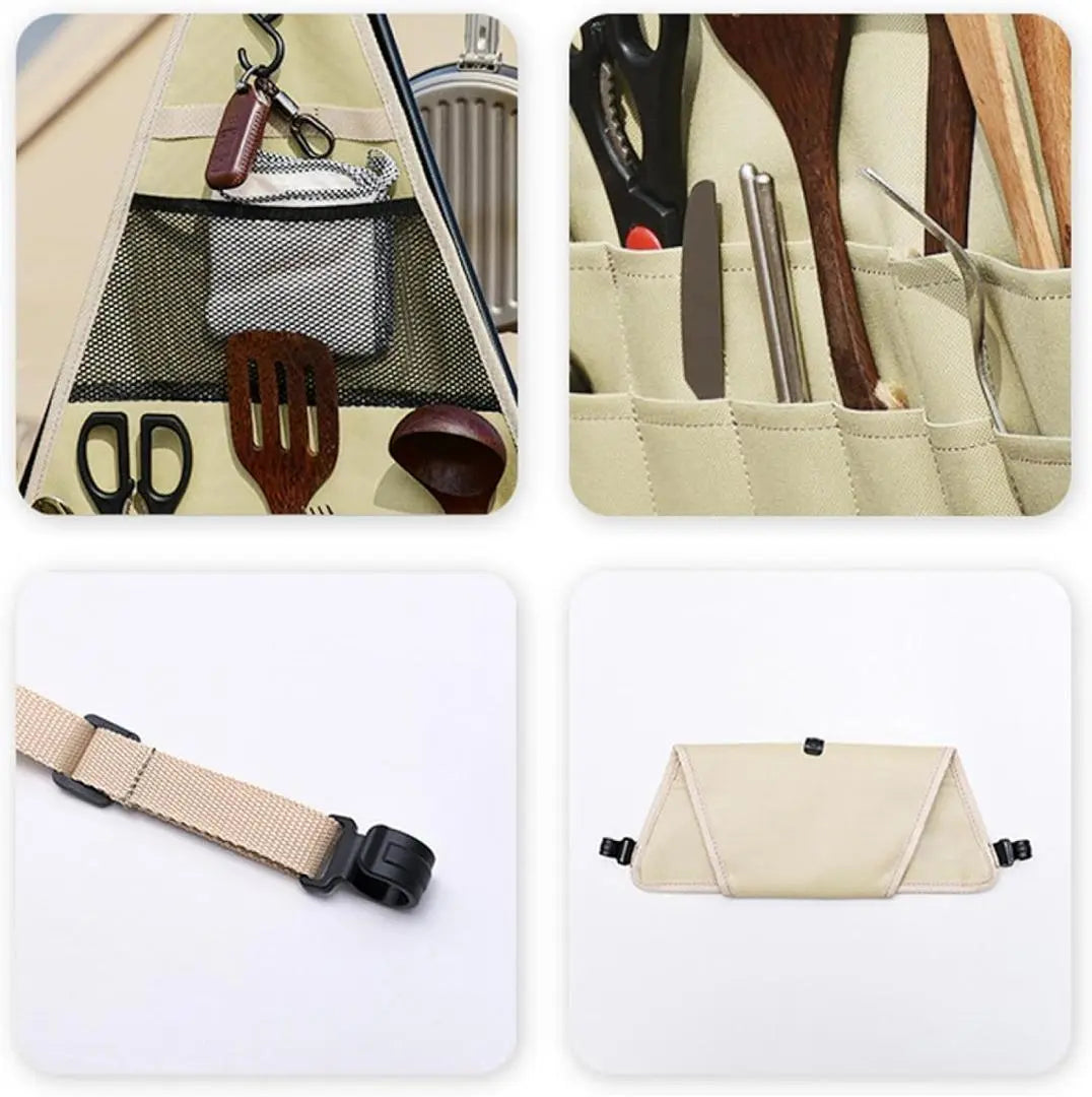 ★ Venta abierta ✨ ★ Bolsa de almacenamiento triangular de tela Oxford gruesa para colgar en el campamento, grande | ★売れ筋✨★キャンプ 吊り下げ 厚手 オックスフォード布 三角収納バッグ 大