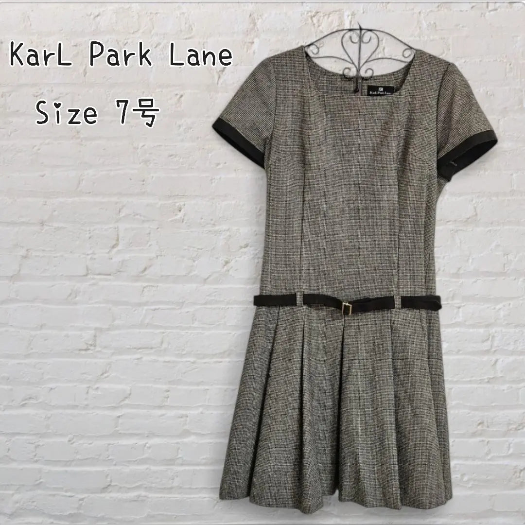 Curl Park Lane Box Pleated Mini Dress Brown Size 7 Made in Japan