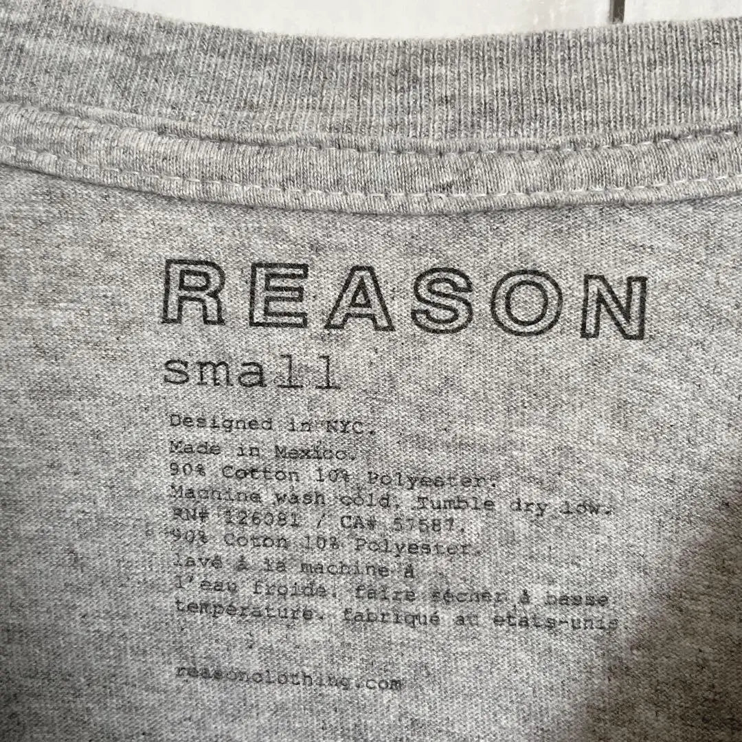 REASON Wolf Animal T-shirt Big Print Gray S Old-seater Clothing