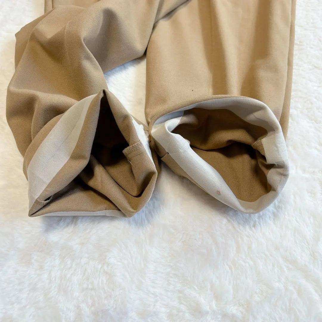 ZARA✨Pantalón de cintura alta con cinturón, informal, maduro, bonito, beige