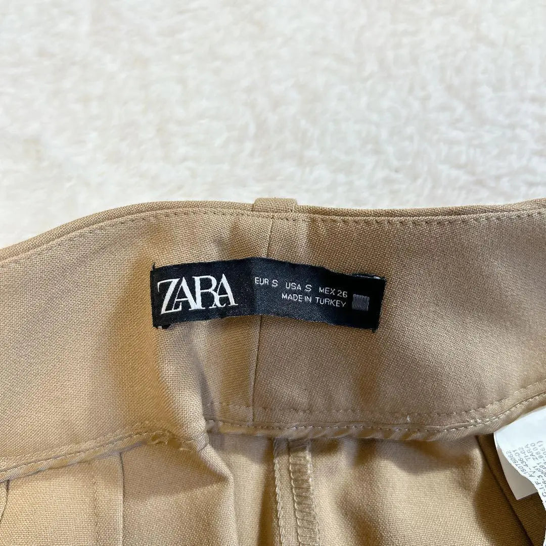 ZARA✨Pantalón de cintura alta con cinturón, informal, maduro, bonito, beige