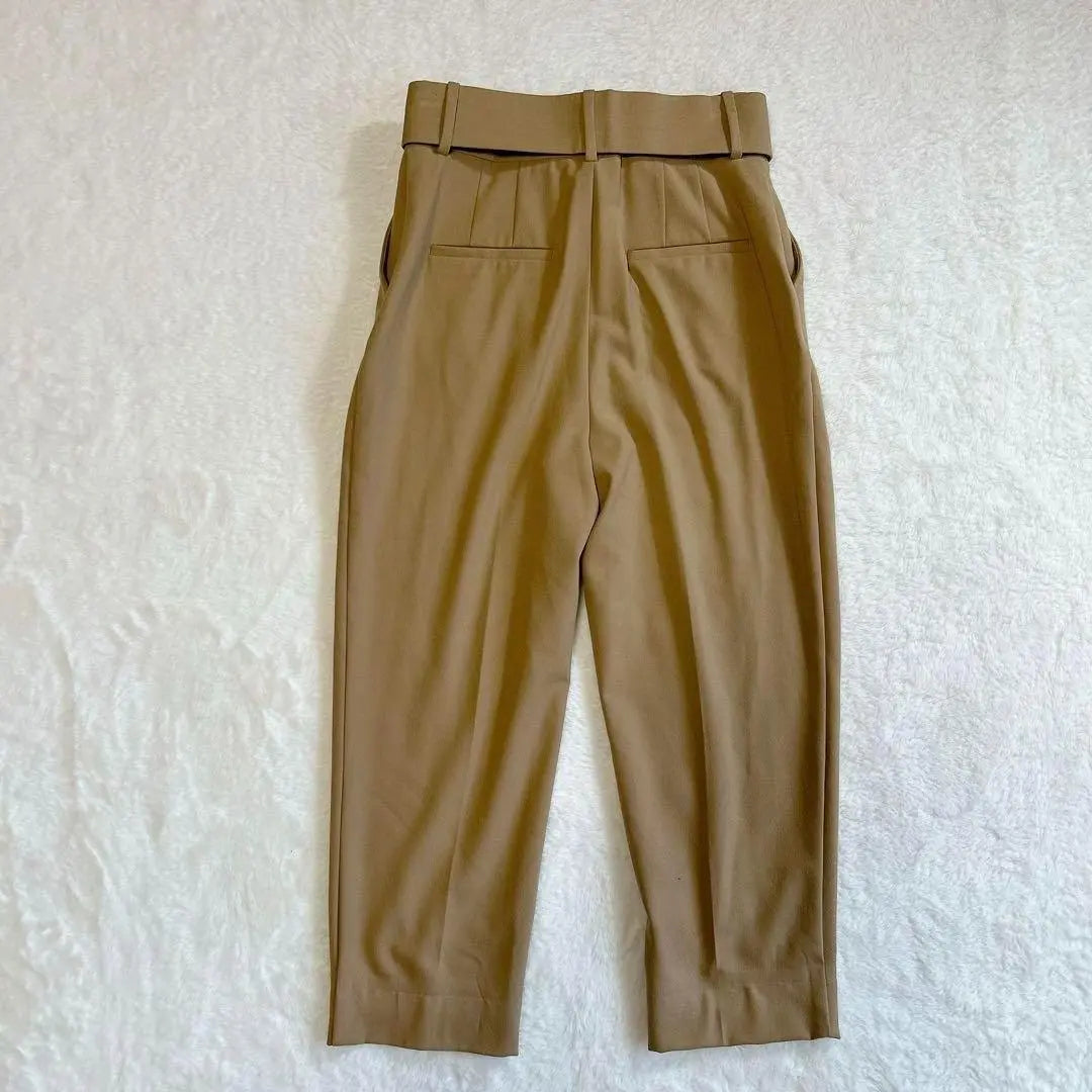 ZARA✨Pantalón de cintura alta con cinturón, informal, maduro, bonito, beige