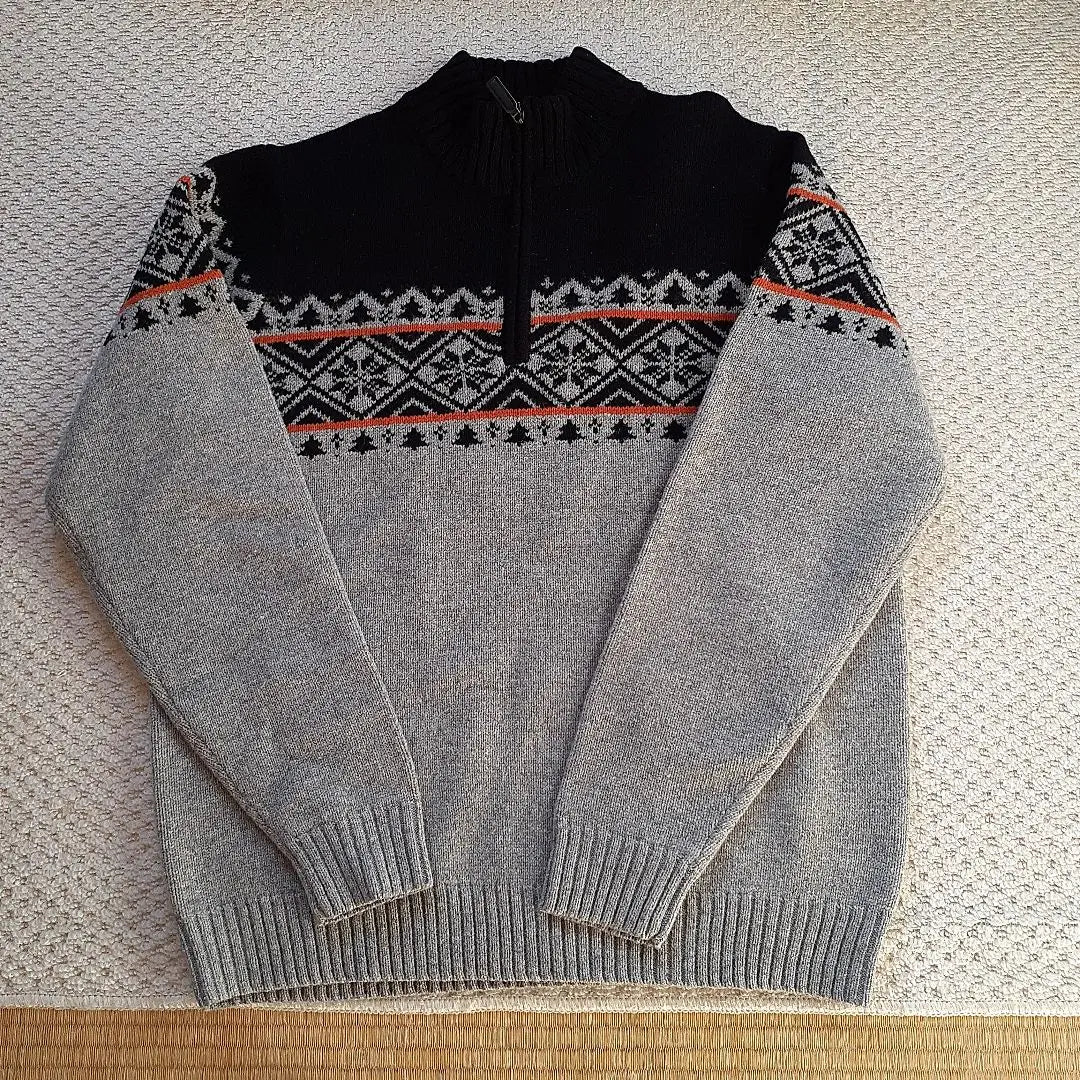 UNIQLO Men's Nordic Pattern Zip-Up Sweater