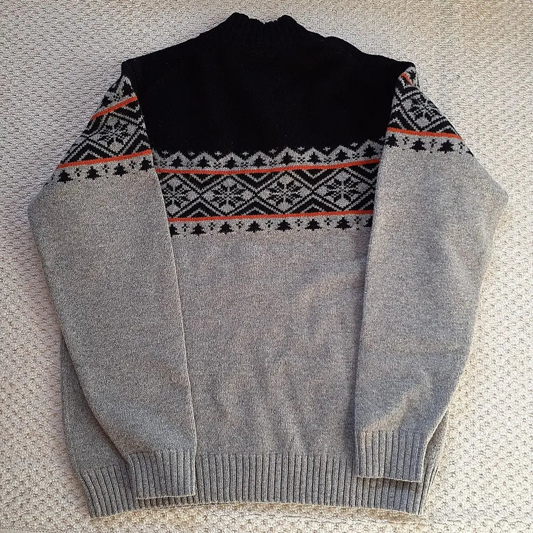 UNIQLO Men's Nordic Pattern Zip-Up Sweater