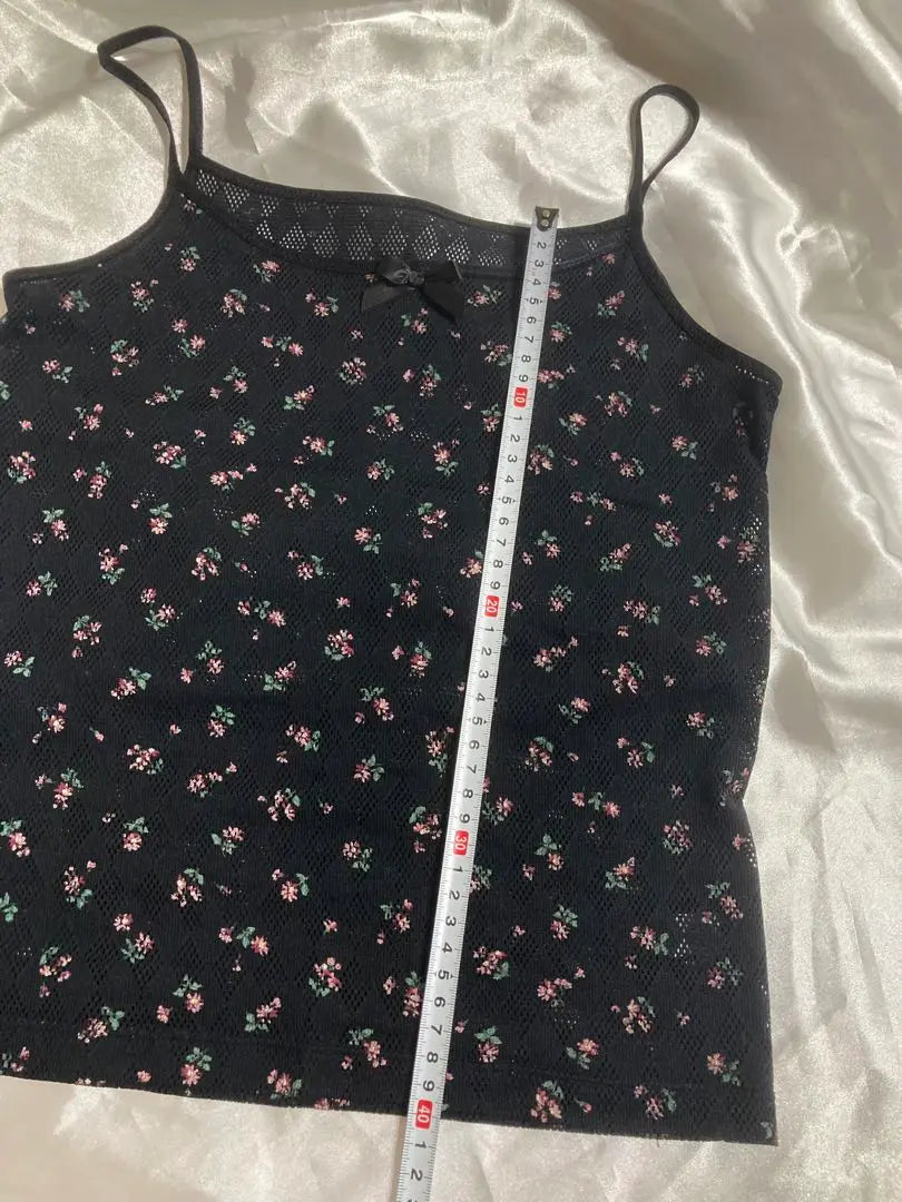 Camisola Ballet Core Floral con lazo negro, de los años 90, rara, de stock muerto, estilo Y2K, estilo grunge