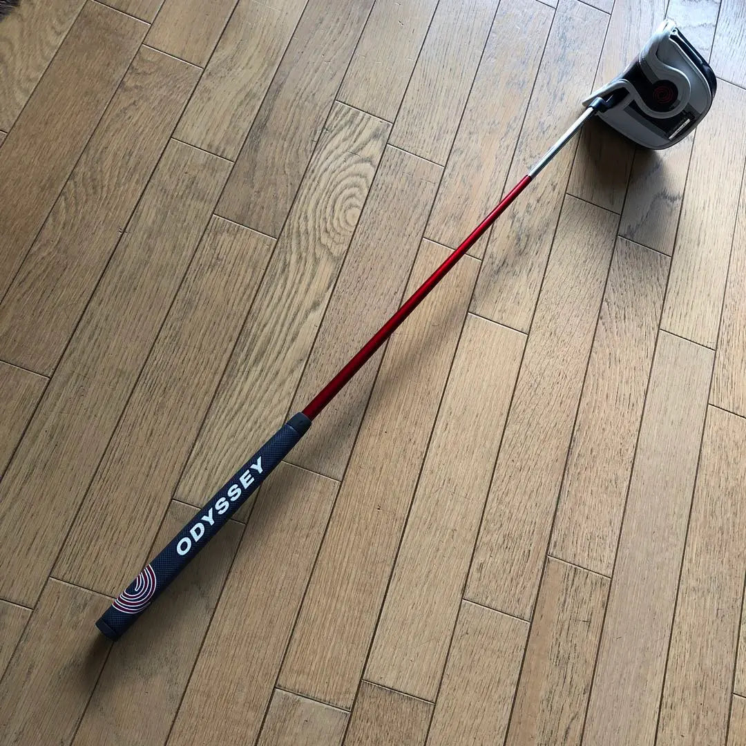 Odyssey 34 inch (mallet type) putter with head cover, close to unused