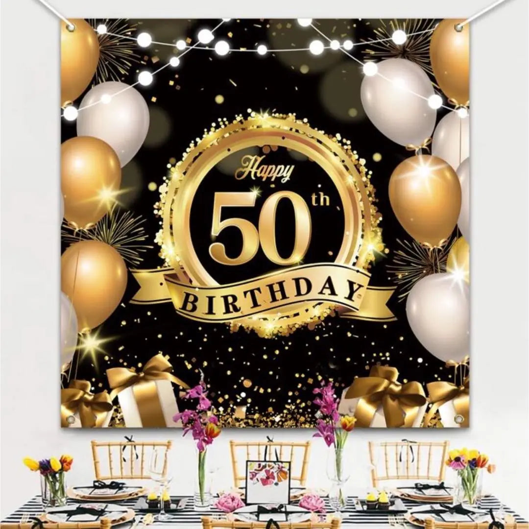 Tapestry background cloth birthday 50 years old 50th anniversary party anniversary wall hanging