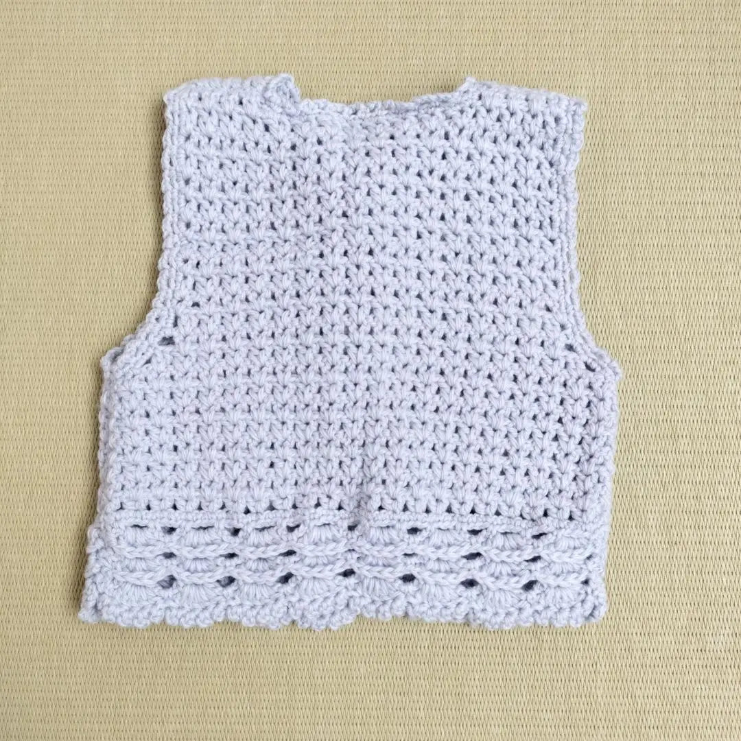 Baby Kids Crochet Sleeveless Vest Handmade Hand-knit Ribbon