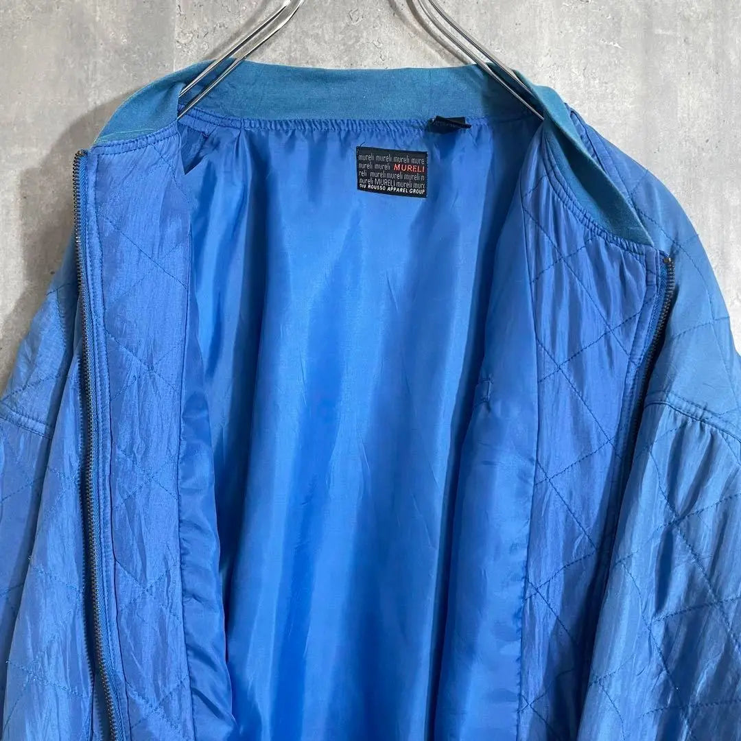 [Atmosphere◎] Men's Blouson, Silk Quilted Jacket, Blue, XL, Light