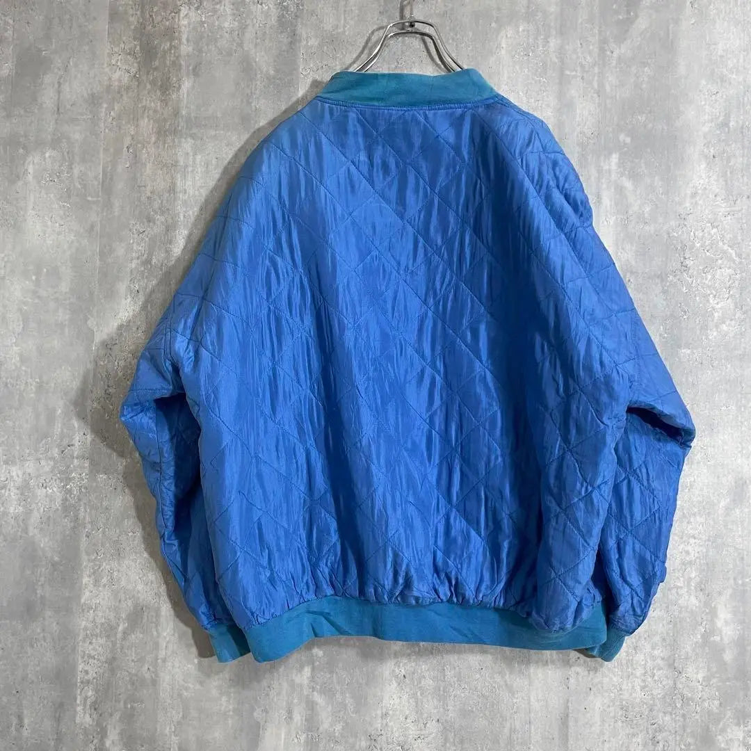 [Atmosphere◎] Men's Blouson, Silk Quilted Jacket, Blue, XL, Light