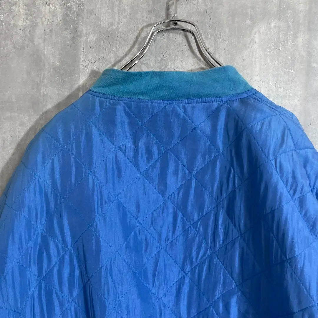 [Atmosphere◎] Men's Blouson, Silk Quilted Jacket, Blue, XL, Light