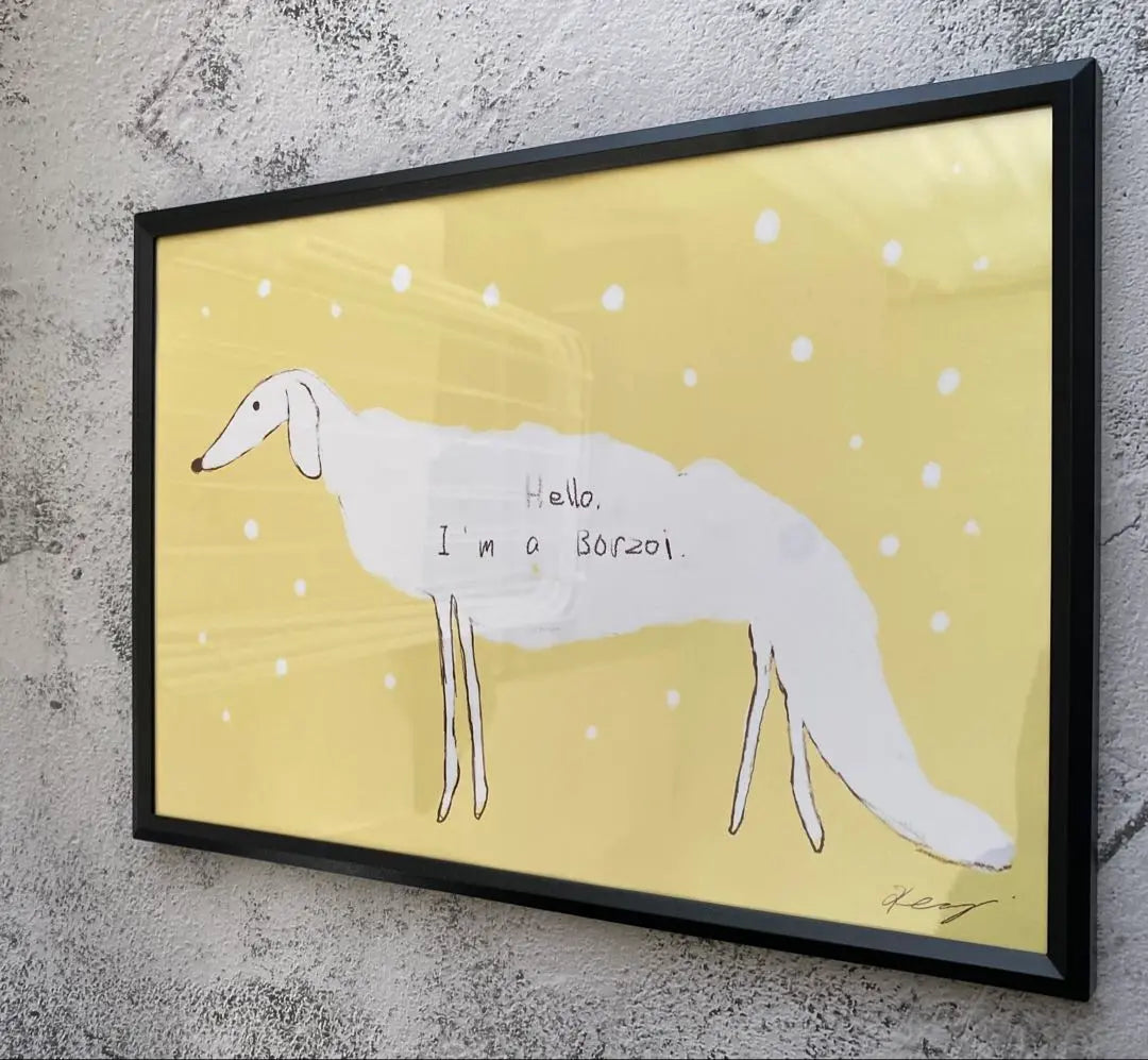 ★ With A4 frame ★ Original Art Poster BORZOI Dog Borzoi | ★A4フレーム付き★オリジナル アートポスター BORZOI 犬 ボルゾイ