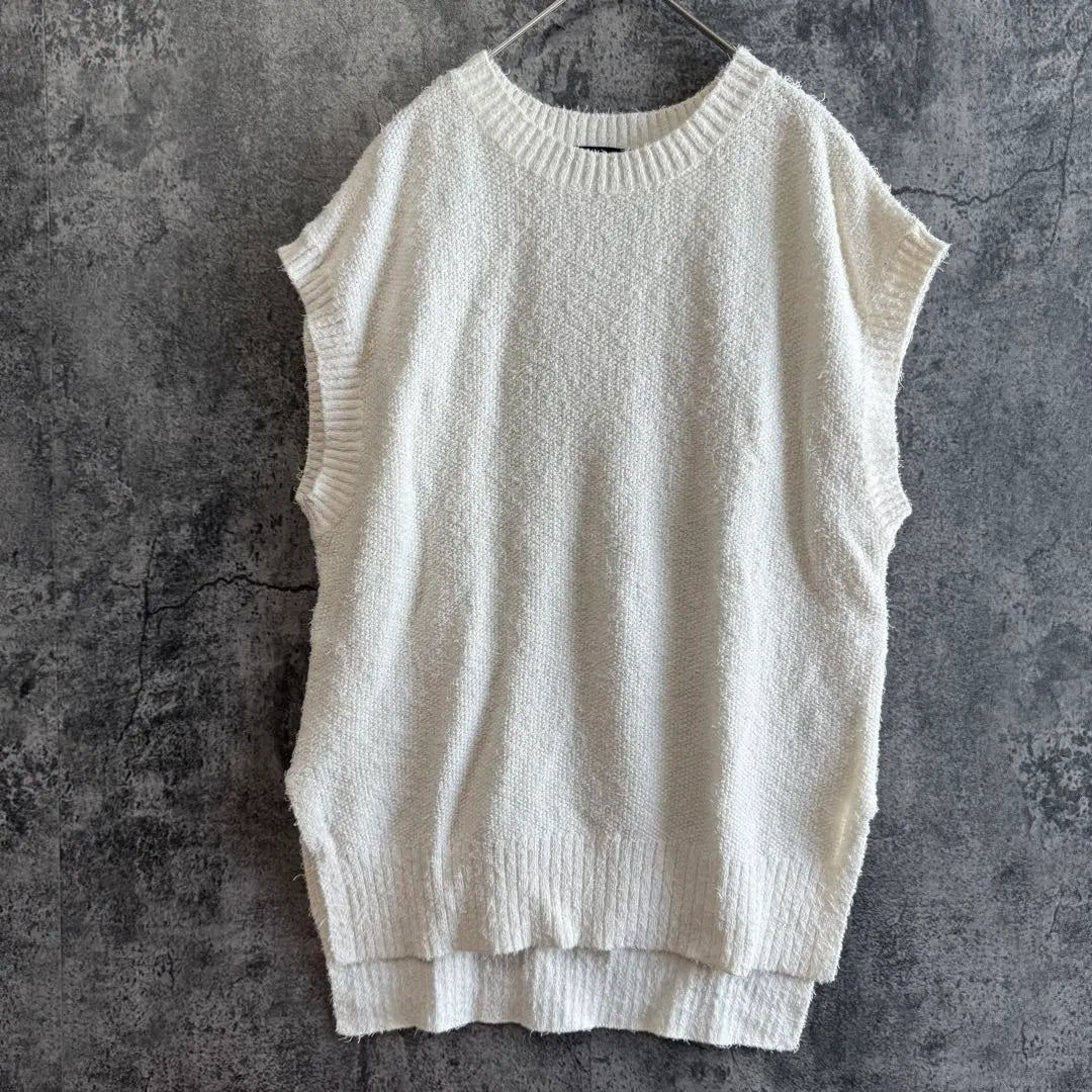 A3292 [Roth Rare Mon] Crew Neck Best Pulle Overside Slit | a3292【ロートレアモン】クルーネックベストプルオーバー サイドスリット