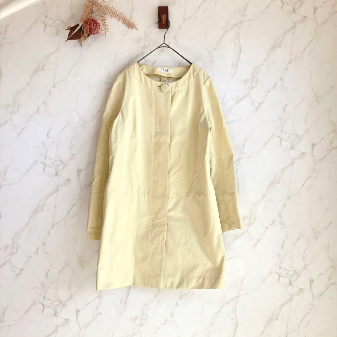 AER Adam Erope No Collar Coat [38] Dull Yellow