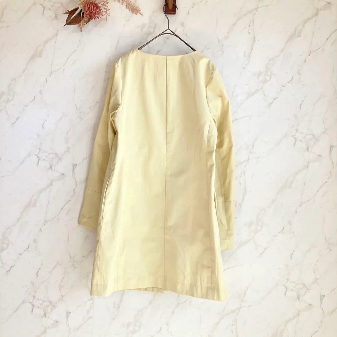 AER Adam Erope No Collar Coat [38] Dull Yellow