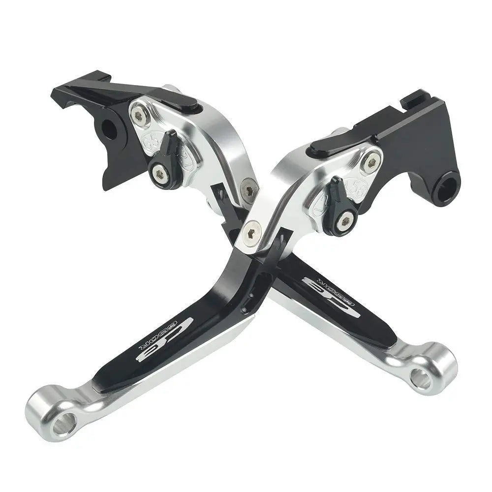 6 -step adjustment aluminum brake clutch lever silver+black | 6段階調整 アルミブレーキ クラッチ レバー シルバー+ブラック