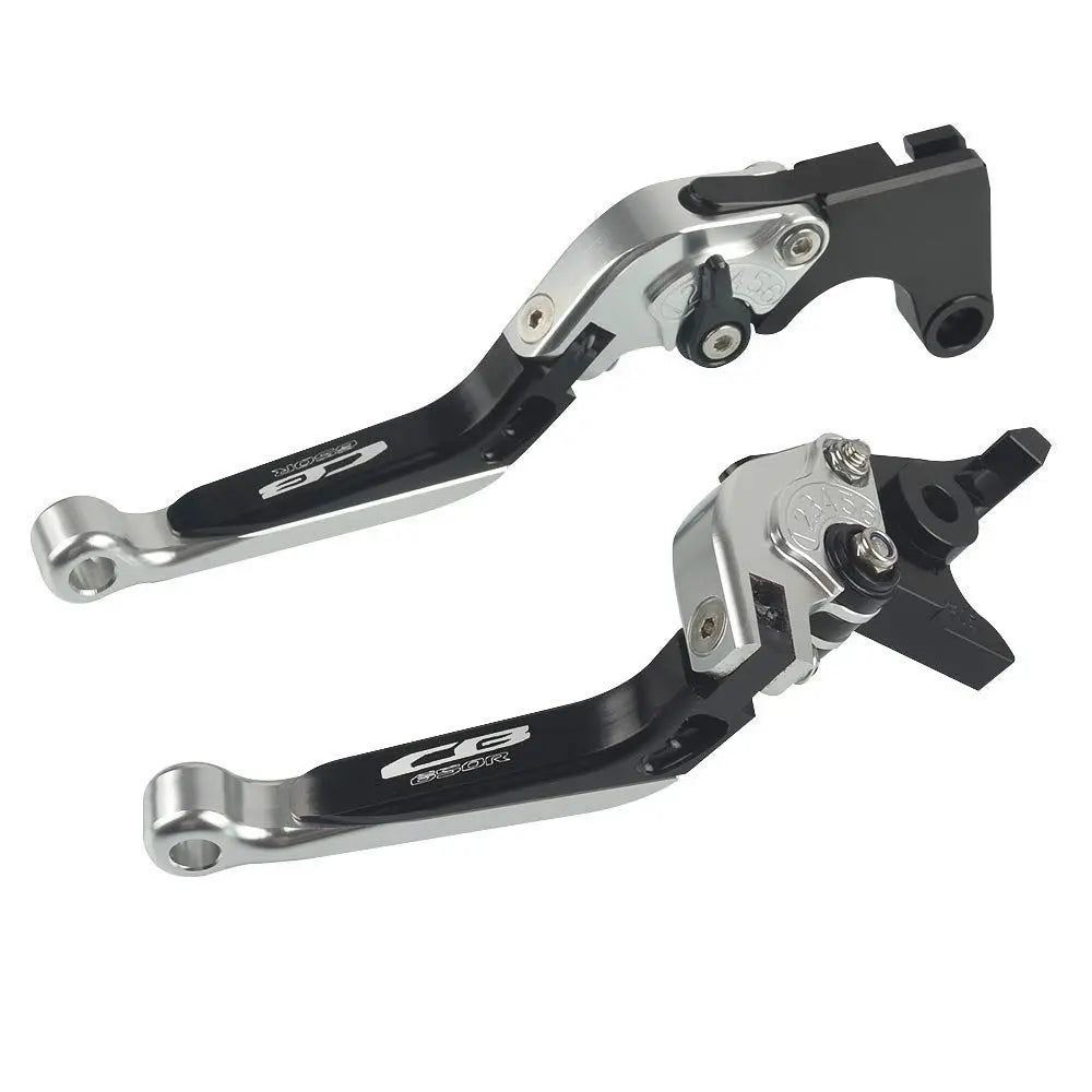 6 -step adjustment aluminum brake clutch lever silver+black | 6段階調整 アルミブレーキ クラッチ レバー シルバー+ブラック