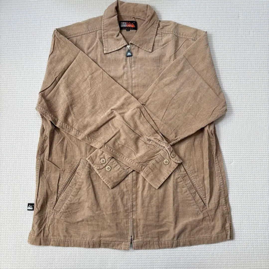 First Down Men's Shirt Blouson Zipper Vintage Beige M