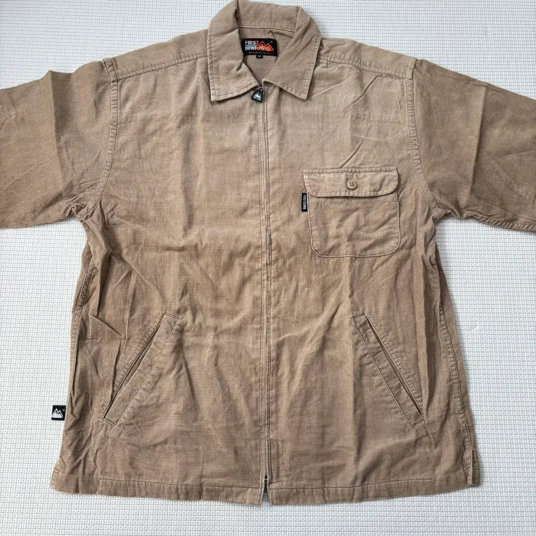 Camisa de hombre First Down con cremallera estilo blusón vintage beige M