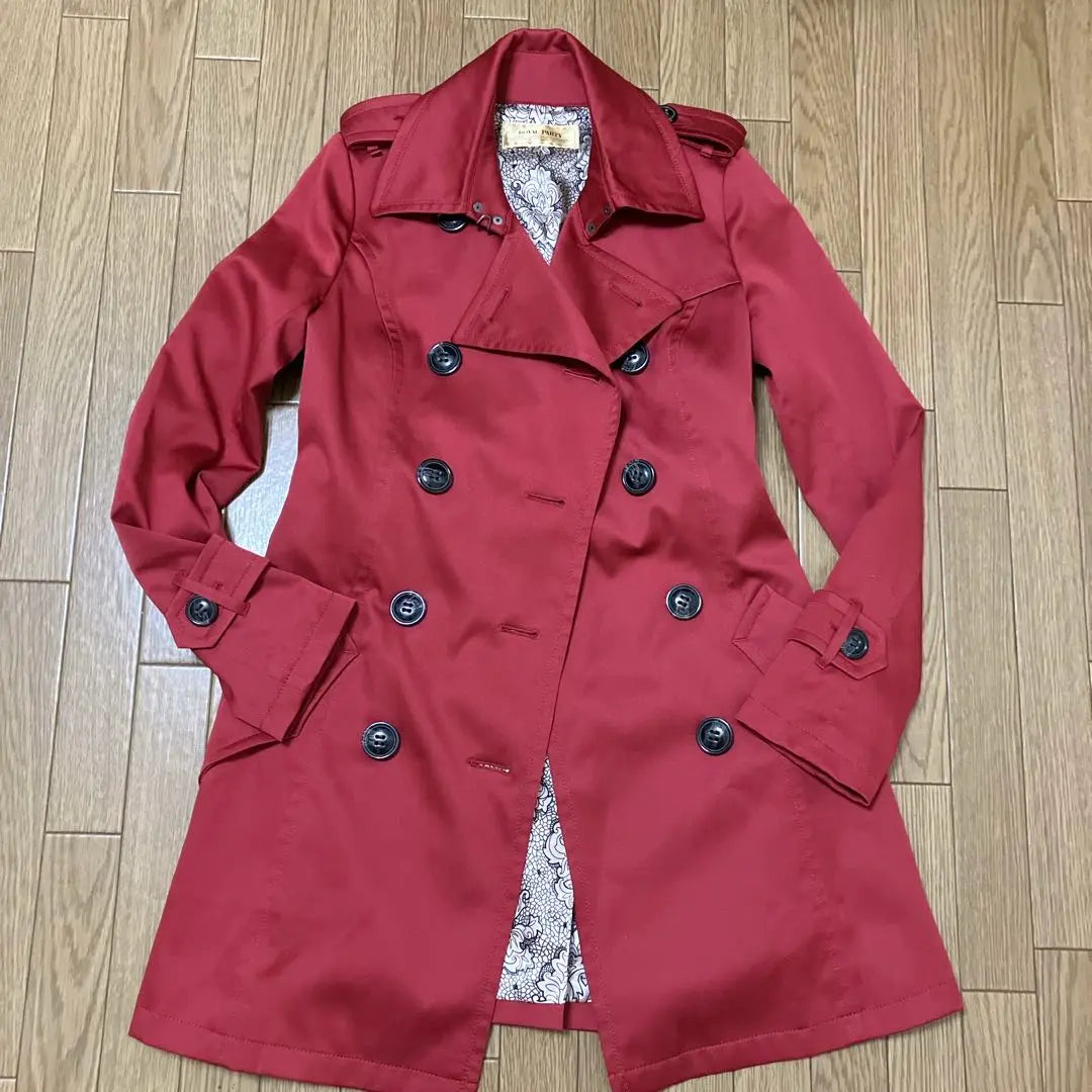 [Raro] Gabardina roja de fiesta real, abrigo de primavera, talla 38