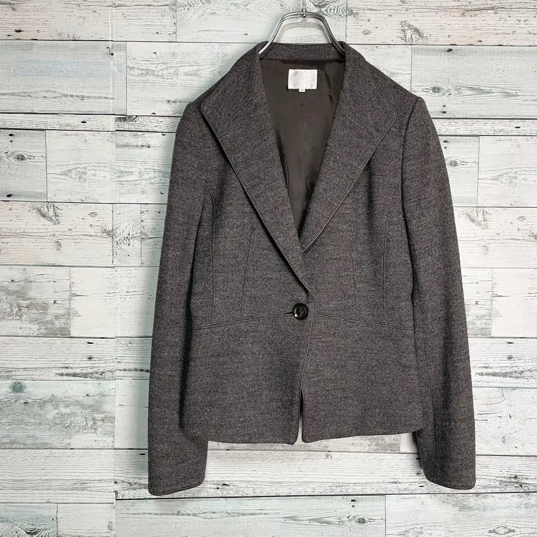 ☆Good condition☆Free District Single Button Wool Tailored Jacket Career Business