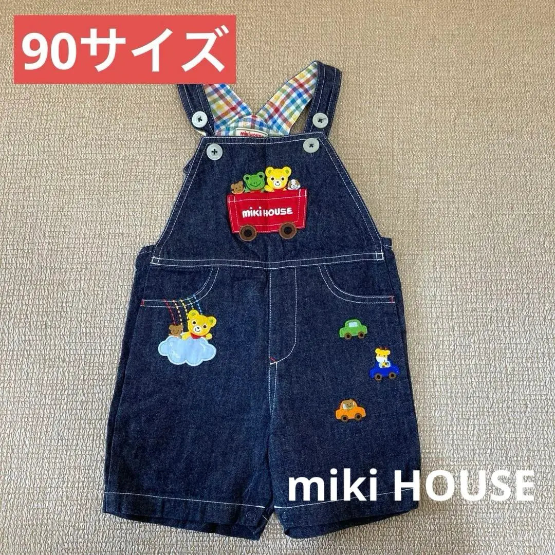 Miki House 90 size overalls baby 100% cotton Immediate purchase OK Anonymous delivery