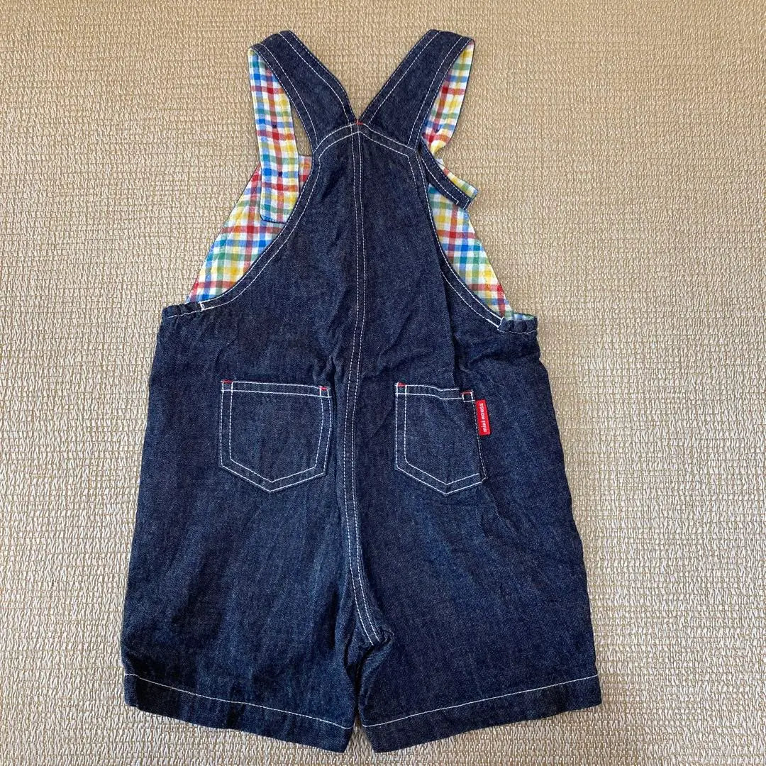 Miki House 90 size overalls baby 100% cotton Immediate purchase OK Anonymous delivery