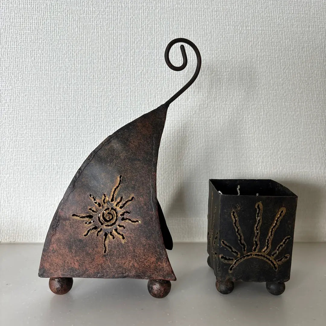 Bali goods ◆ Candle holder, set of 2