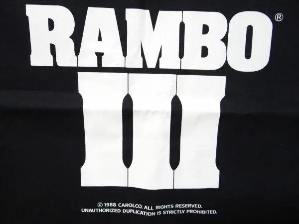 New 80's Vintage Movie Rambo III Sylvester Stallone Fabric