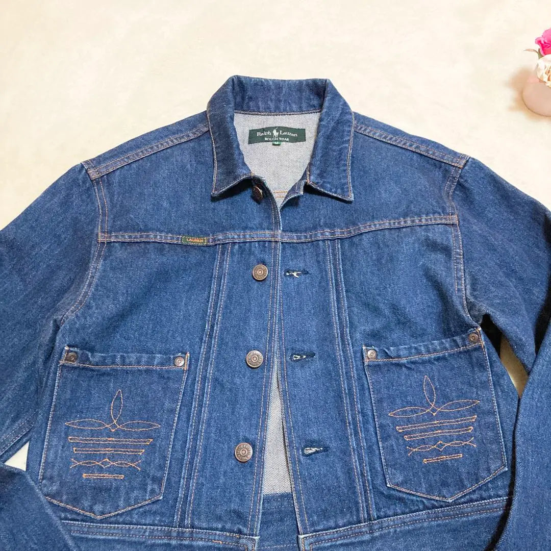 [Super beautiful condition] Ralph Lauren ROUGH WEAR Vintage Denim Jacket M | 【超美品】ラルフローレン ROUGH WEAR ヴィンテージデニムジャケット M