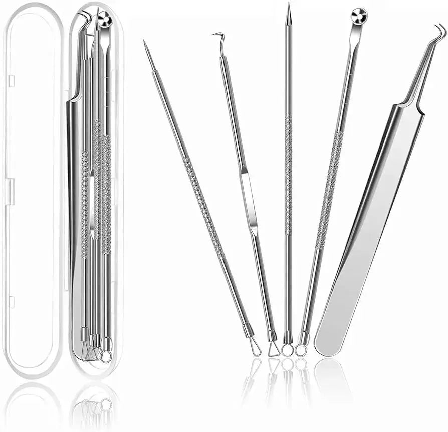 ❤️Certain plug removal [5 kits for acne needles] Pusher Pore care Stainless steel