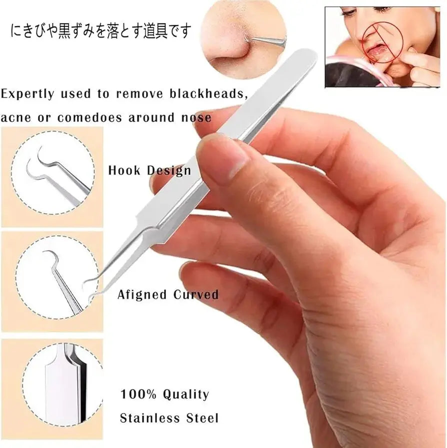 ❤️Certain plug removal [5 kits for acne needles] Pusher Pore care Stainless steel