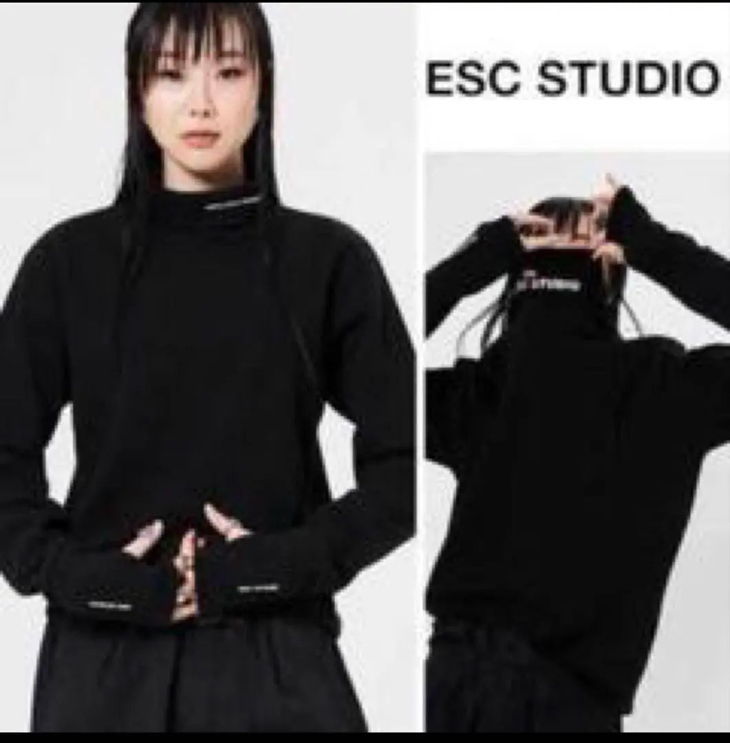 ESC STUDIO Turtle neck cut -and -sew Korean